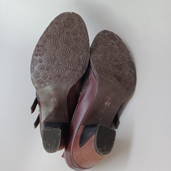 Spring Step L'Artiste Leather Ankle Boots Brown Multicolor Redding 41or US 10 - Picture 13 of 14